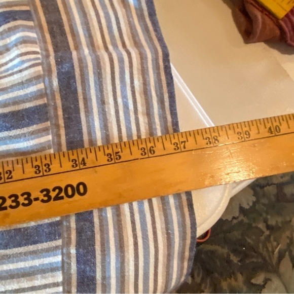 Sandro Ferrone Medium Dress Off The Shoulder Striped Linen Blend Made In Italy - Picture 13 of 15